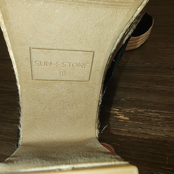 SUN STONE FEY ESPADRILLE DRESS SANDALS NWOT BLACK 10M - Picture 9 of 13